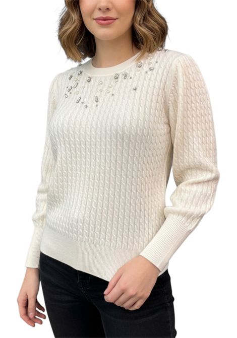 CABLE-KNIT JUMPER WITH APPLIQUÉS VALENTINA RIO | sweaters | V4227/01003